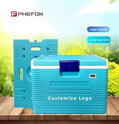 Phefon 54L Medical Cooler Box with Ice Packs for Cold Chain Storage