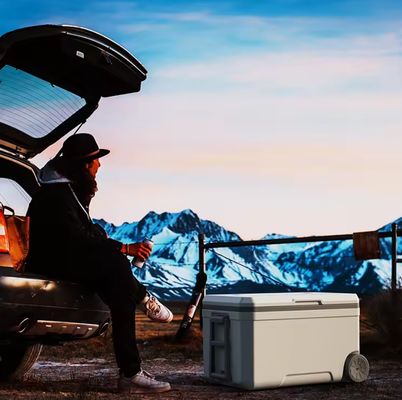 屋外用断熱保冷アイスクーラーボックス、120L容量、キャンプやピクニックに最適、48時間以上保冷