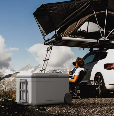 70L Outdoor Plastic Insulated Ice Cooler Box 63x34x34.5cm
