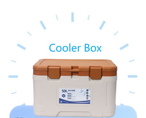 Food PU Ice Cooler Box With Included Accessories Ice Packs And PU Included 50L Wheeled Hard Cooler Keeps Ice Camping Plastic Portable Picnic Ice Chest Cooler Box With Handle