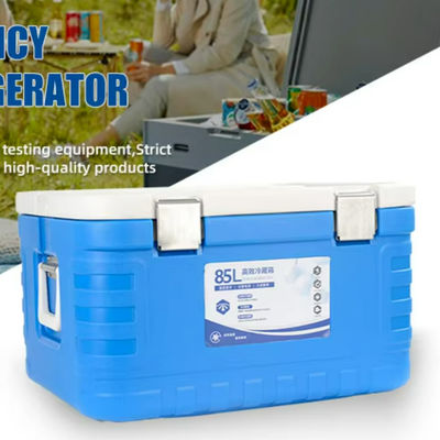 Versatile Insulated Ice Cooler Box with Hinged Lid and Ice Pack for Cold Chain Storage