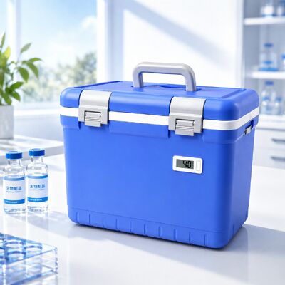 Medical Cooler Box with 12 Liters Capacity and 2°C to +8°C Temperature Range for Shock Proof Vaccine Transport