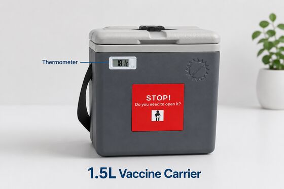 Ice Packs Included Phefon Brand Vaccine Cooler Box 1.5 Liters Capacity Temperature Controlled Container for Veterinary