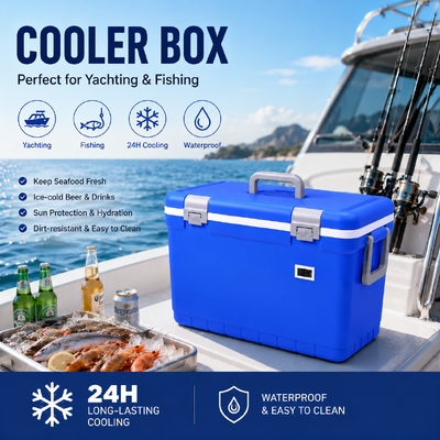Ice Cooler Box Featuring PU Insulationtype And Cold Chain Cool Box Handles Ideal For Transport Bakery & Ice Cream Catering Delivery
