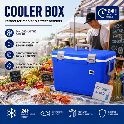 More Than 24 Hours Cold Storage Time Cooler Ice Box Hiking & Mountain Biking: Portable for cold snacks & medical ice packs