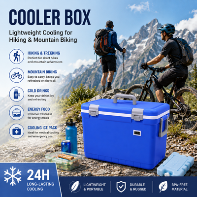 Cooler Box for Outdoor Camping Great for Road Trip RV Travel Hiking Mountain Biking Yacht Boat Fishing Tailgate Party Compact