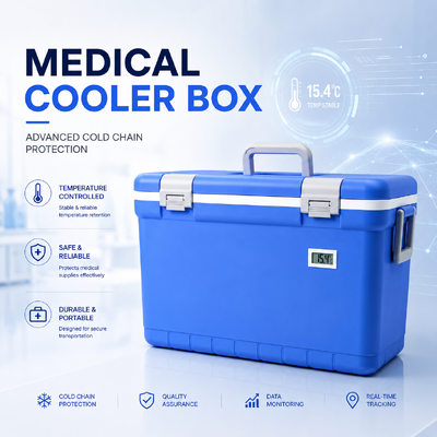 FS-30L Medical Cooler Box Cooling Duration 24H Outer Shell And Liner Manufactured From PP PU For Medical Sample Handling