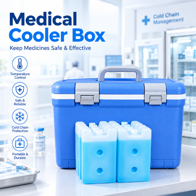 GSP Compliant Medical Insulated Cooler Box, Reusable Thermal Transport Container, Maintain Stable 2‑8°C Environment for Vaccines, Injectable Drugs, Blood Specimens and Lab Reagents for Global Medical