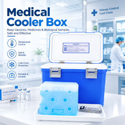 Temperature‑Controlled Medical Cooler Box, Secure Cold‑Chain Transport Case for Vaccines , Reliable 2‑8°C Thermal Storage for Lab Specimens, Biological Reagents for Medical Facilities
