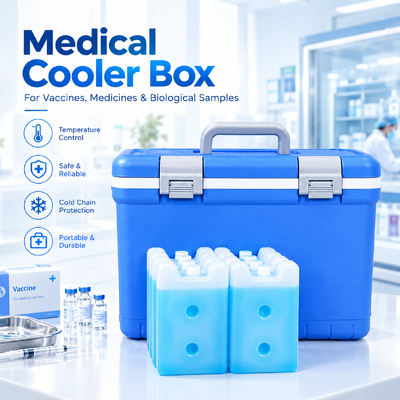 Reusable Medical Insulated Cooler Box, Heavy Duty Cold Chain Shipping Container, Maintain 2‑8°C Thermal Environment for Vaccines, Biological Samples, Lab Reagents, Ideal for Healthcare Distribution &