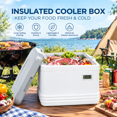 Portable Ice Cooler Box Designed for Cooling and Easy Carrying Suitable for Food Beverage Storage and Outdoor Activities